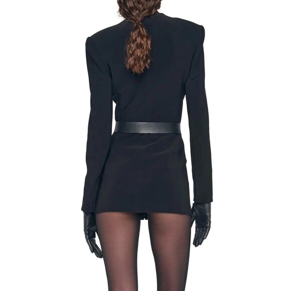 Norma Kamali Short Gloves in Black Xs Small New Womens Vegan Faux Leather - Picture 9 of 10